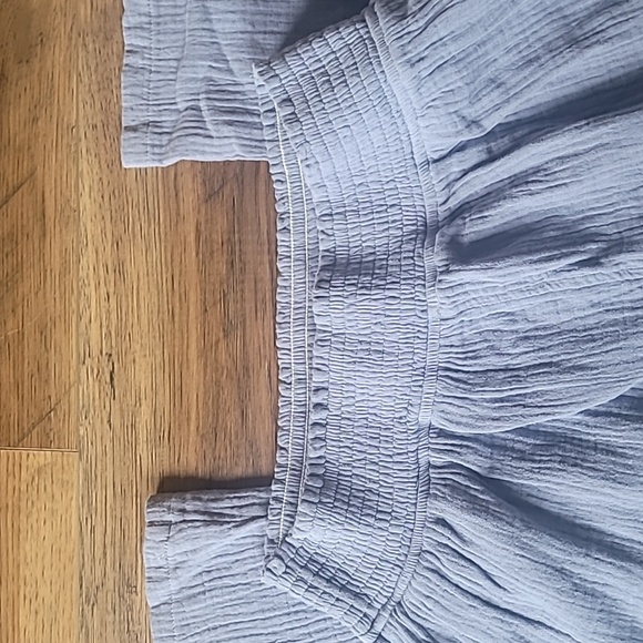 Hem & Thread Gauze Wide-Leg Pants, Size L, Light Blue, Soft, 100% Cotton - Picture 3 of 8